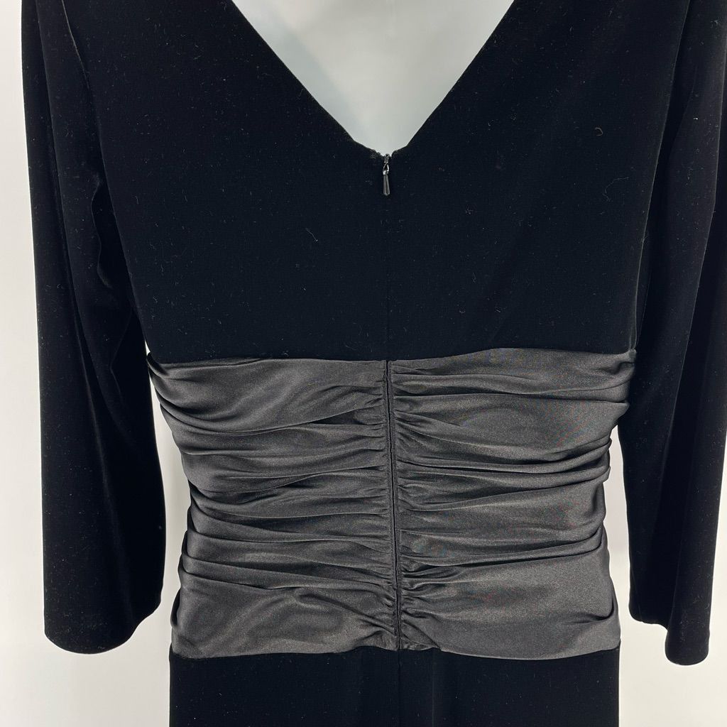Other Suzi Chin for Maggy Boutique ruched satin waist black velvet Size L / US 10 / IT 46 - 6 Thumbnail