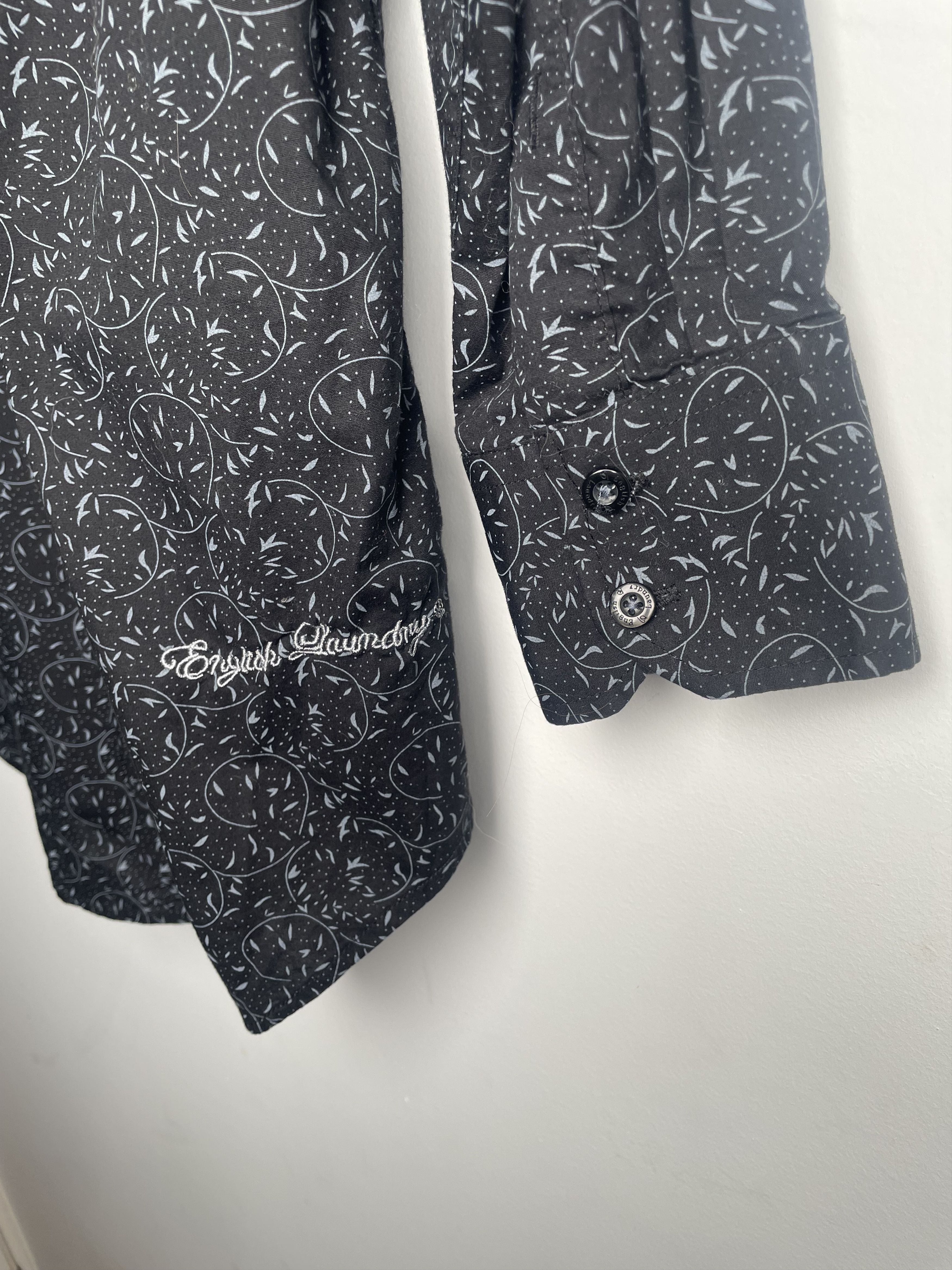 English Laundry English Laundry Black Print Stretch Shirt 16 32/33 Size US L / EU 52-54 / 3 - 5 Thumbnail