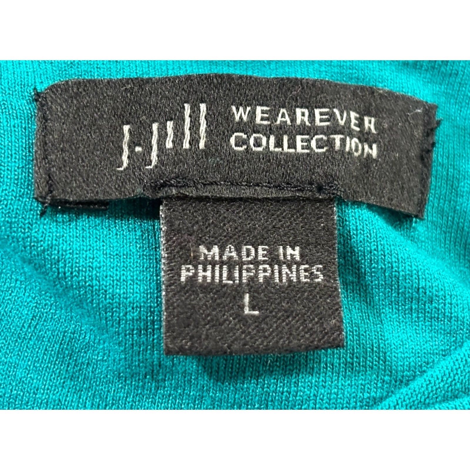 VINTAGE J Jill Wearever Collection Shift Dress Womens Dress Knee Length  Short Sleeve Blue Green L