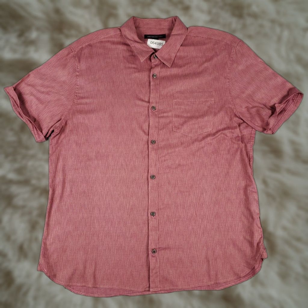 John Varvatos John Varvatos Shirt Mens L Red Button-Up Short Sleeve Casual Formal Vintage No Size US L / EU 52-54 / 3 - 1 Thumbnail