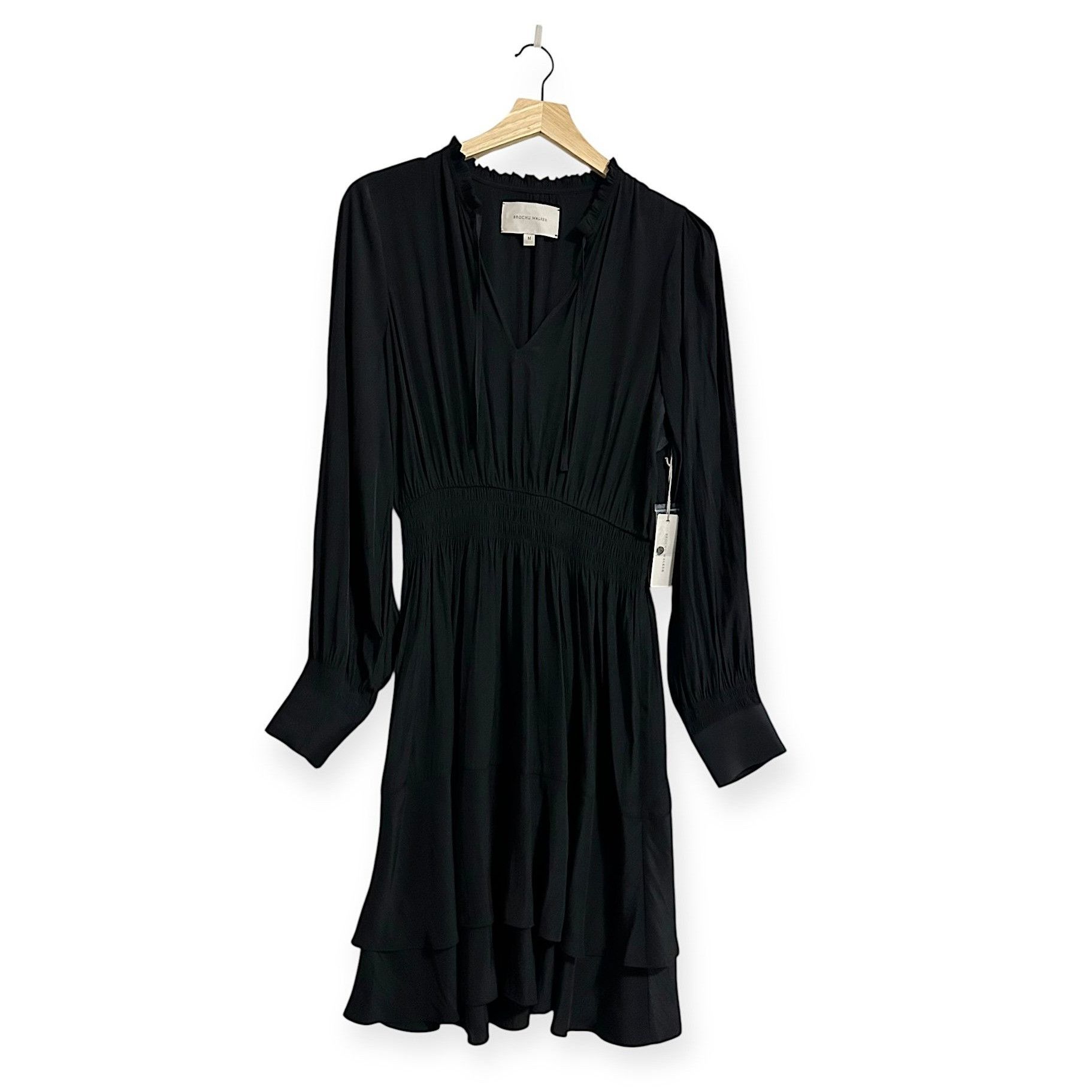 Brochu Walker Brochu Walker The Olivia Smocked Dress, Black Onyx, Size M, Size M / US 6-8 / IT 42-44 - 1 Thumbnail