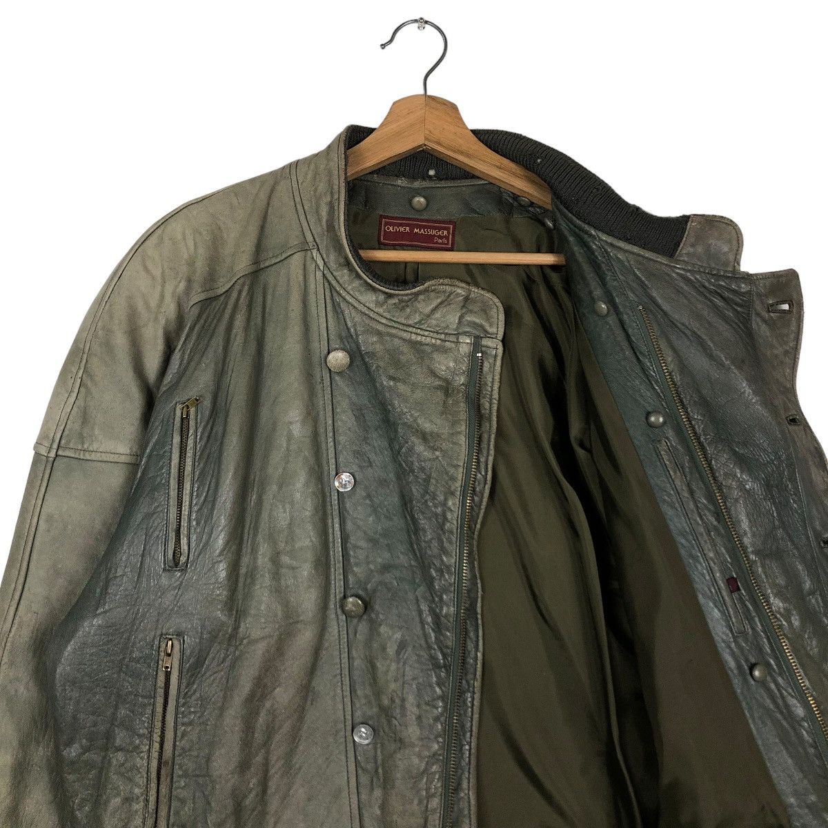 Japanese Brand 🔥VINTAGE BIKER LEATHER JACKET OLIVIER MASSUGER ISSEY MIYAKE Size US L / EU 52-54 / 3 - 12 Thumbnail