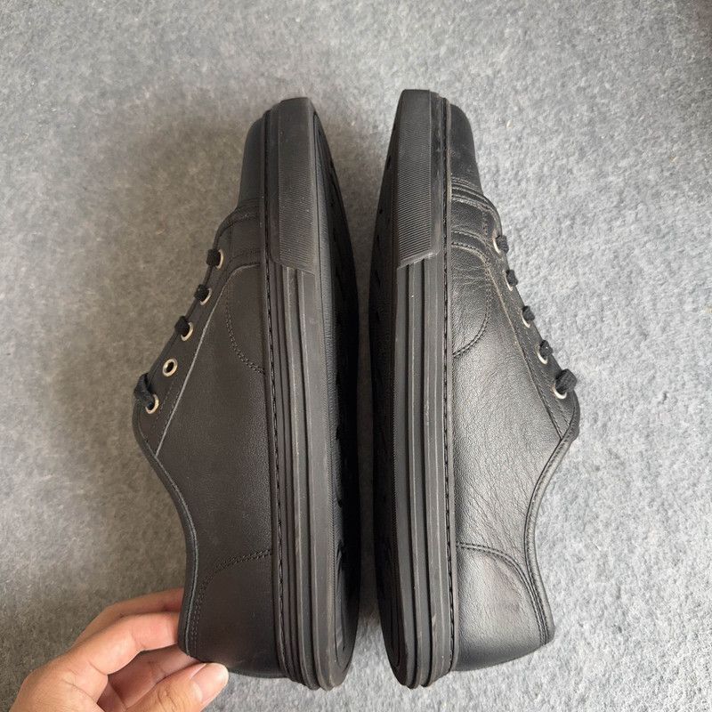 Gucci Gucci Black Leather Low-Top Sneakers Size US 8 / EU 41 - 6 Thumbnail