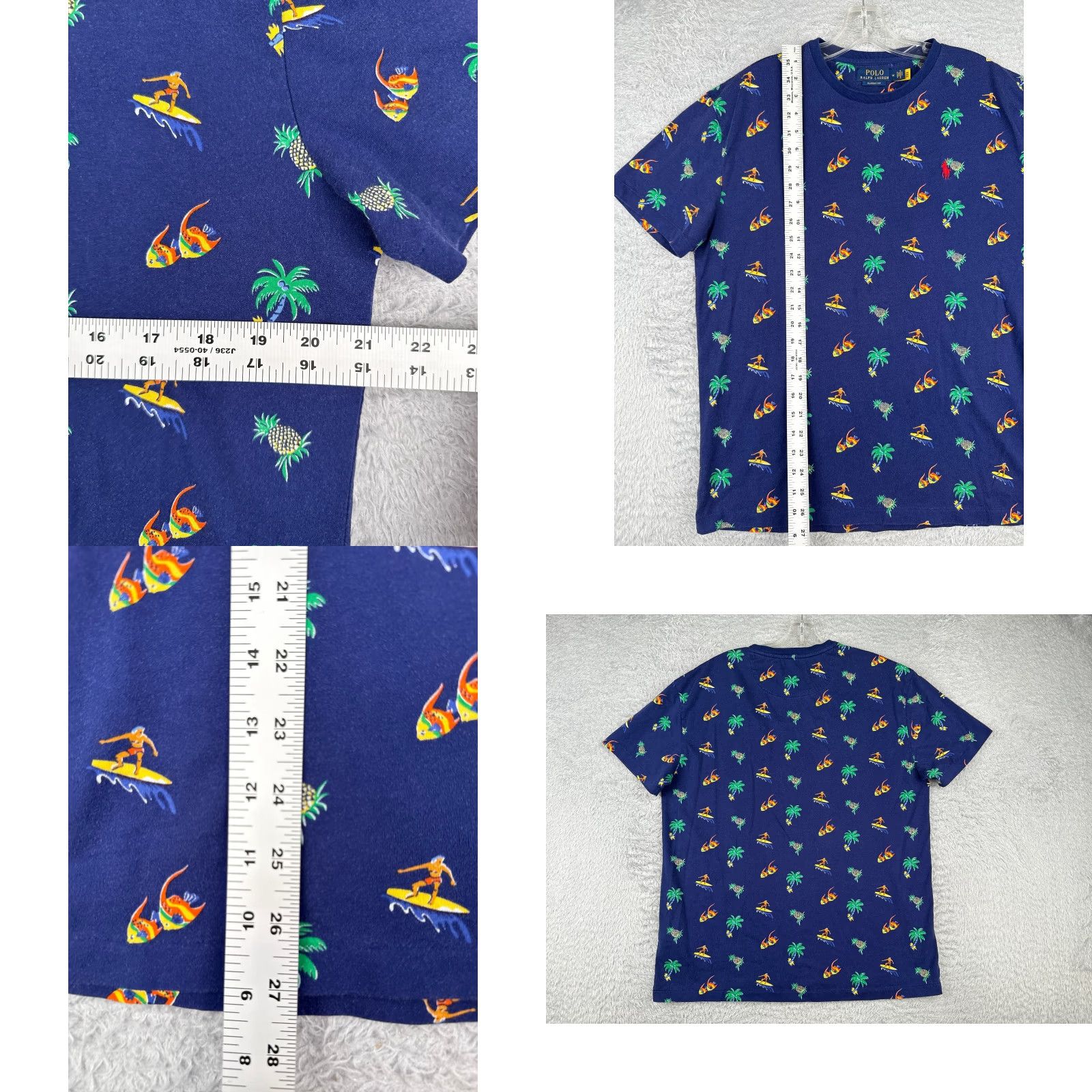 Ralph Lauren Polo Ralph Lauren Shirt Men Medium Blue 100% Cotton Crew Surfer Pineapple Palm Size US M / EU 48-50 / 2 - 8 Thumbnail