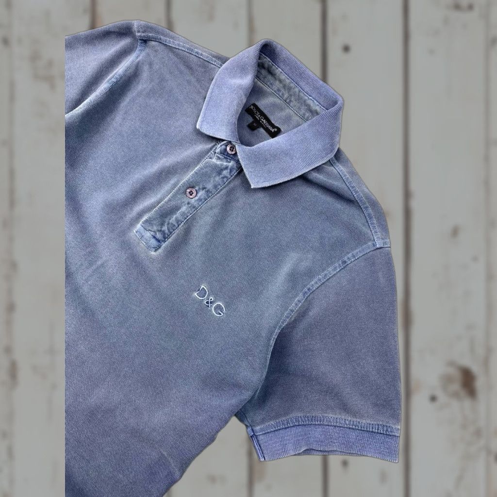 Dolce & Gabbana Dolce&Gabbana Polo Shirt Men M Blue Cotton Solid Logo Short Sleeve Size US M / EU 48-50 / 2 - 1 Thumbnail