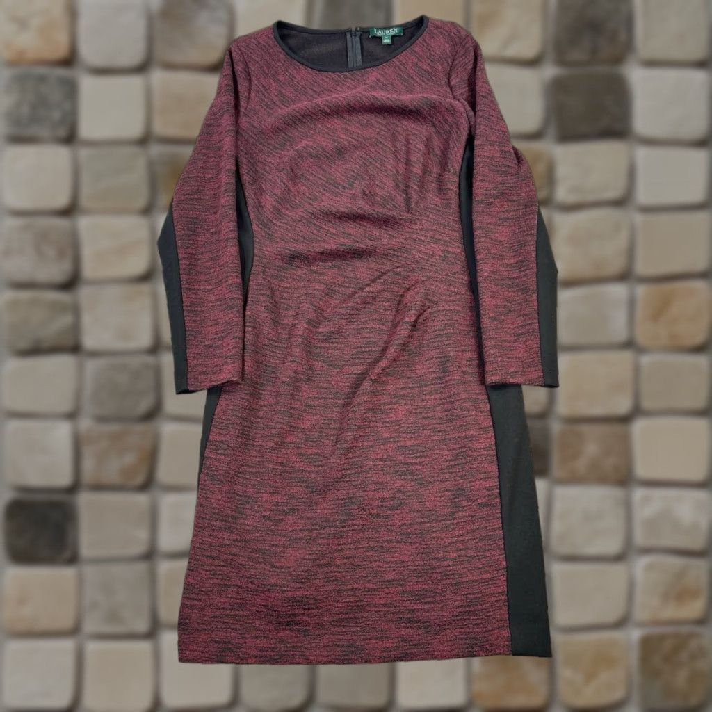 Ralph Lauren Lauren Ralph Lauren Dress Womens 14 Burgandy Black Bodycon Size XL / US 12-14 / IT 48-50 - 1 Thumbnail
