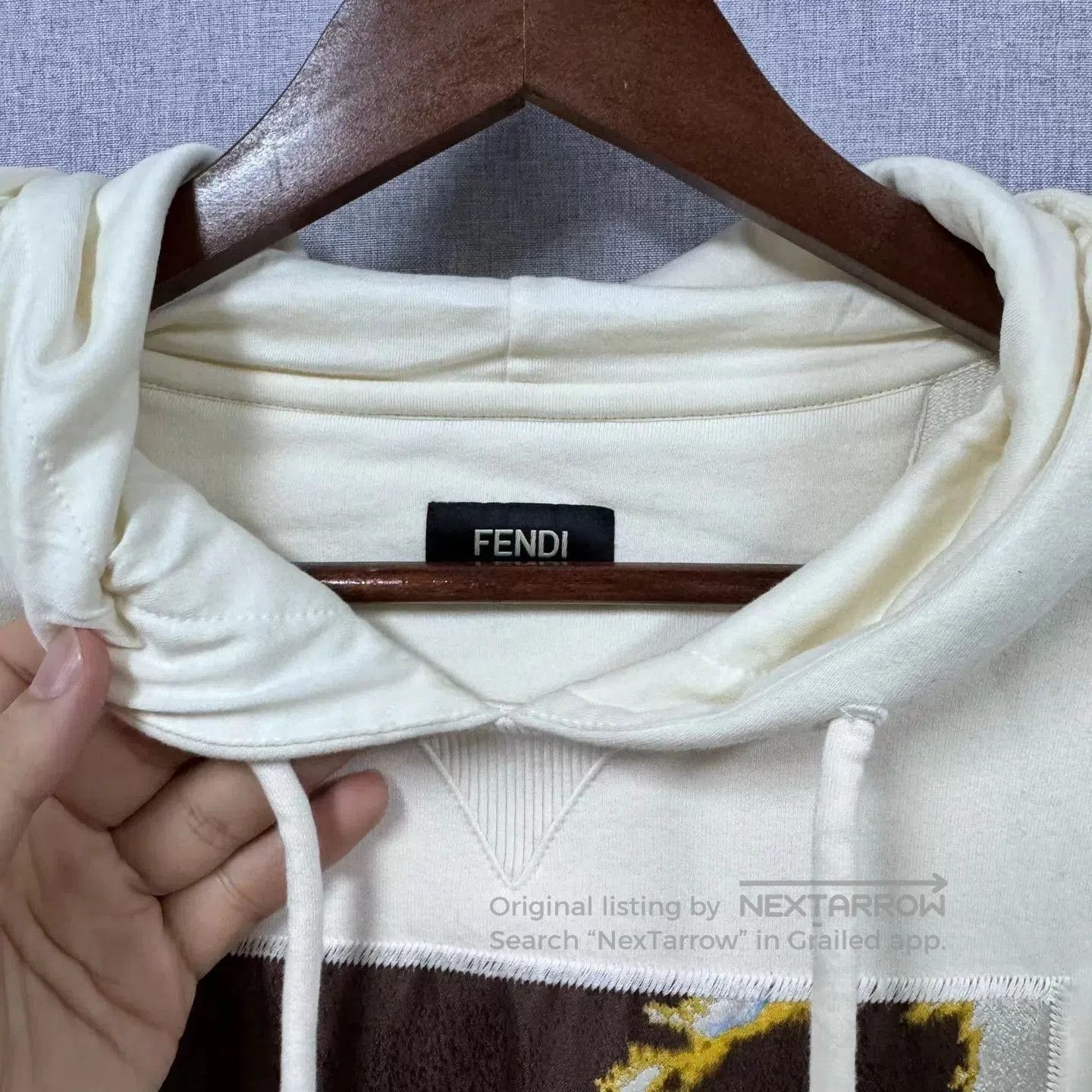 Fendi Beige Graphic Print Hoodie with Colorful Sleeves. Size US M / EU 48-50 / 2 - 4 Thumbnail