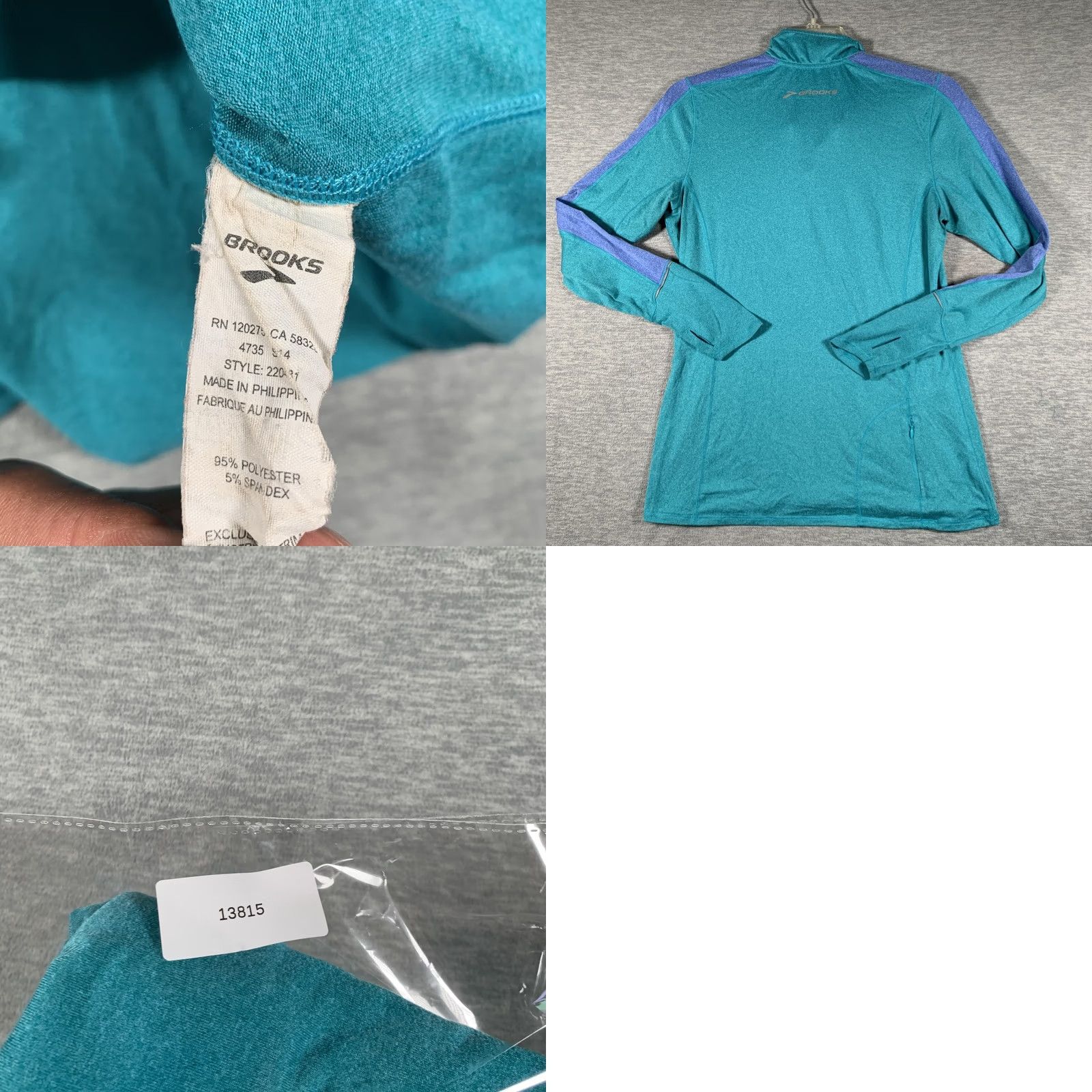 Brooks Brooks Equilibrium Pullover Womens Large Blue 1/4 Zip Running Long Sleeve Top Size L / US 10 / IT 46 - 8 Thumbnail