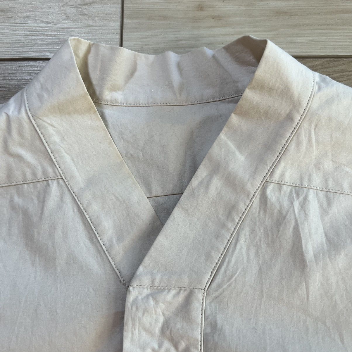 Rick Owens Rick Owens Tecuatl SS20 Pearl Collarless Button Down Shirt Size US M / EU 48-50 / 2 - 2 Thumbnail