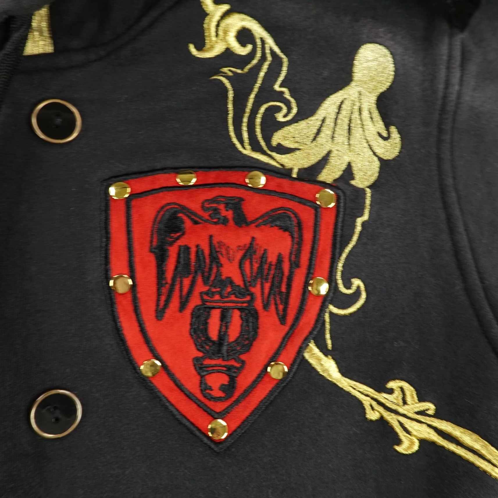 Doublet Clench Hoodie Mens XL Embroidered Double Breasted Royalty Crest Sweatshirt Y2K Size US XL / EU 56 / 4 - 4 Thumbnail