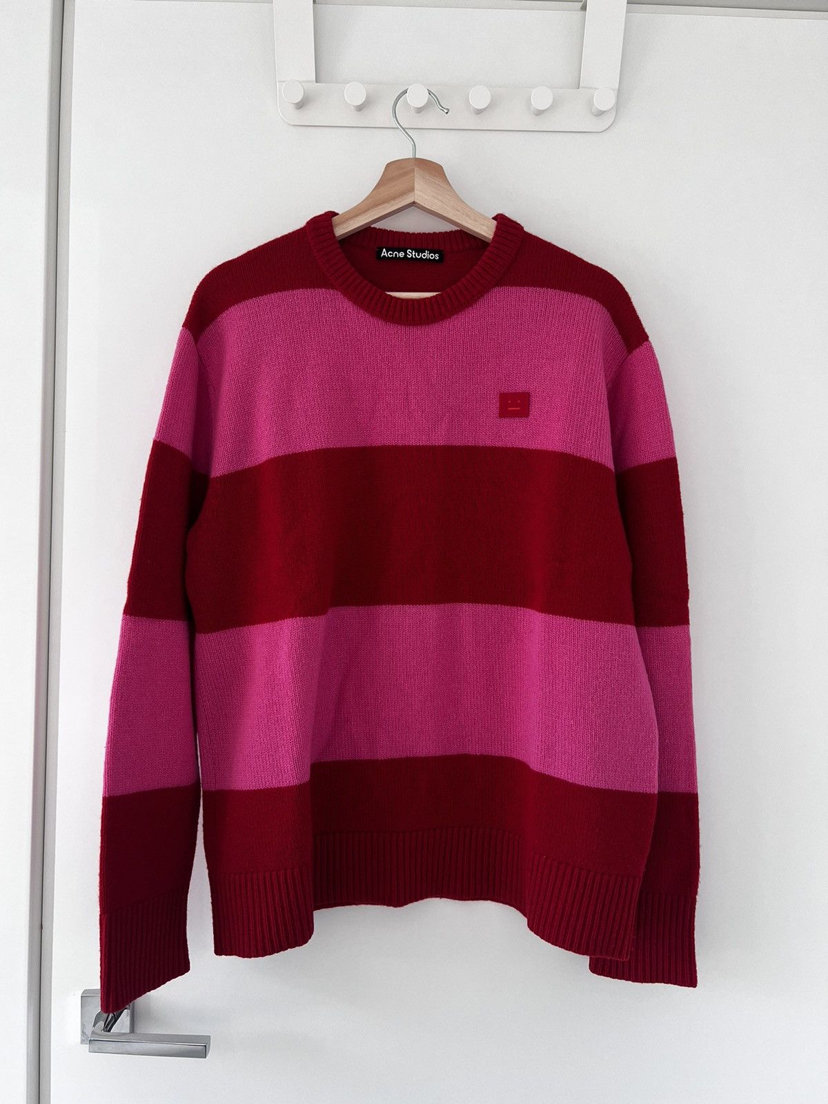 image of Red/pink Acne Studios Wool Sweater, Men's (Size XS)