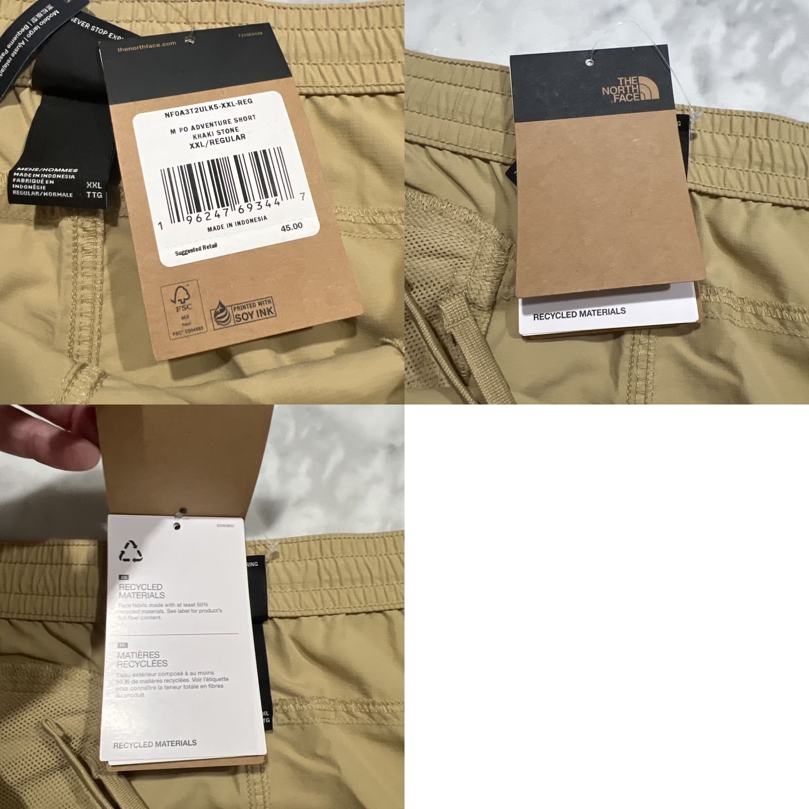 The North Face The North Face Shorts Men’s 2XL Pull On Adventure Khaki Stone Active Hiking NWT Size US 39 - 9 Thumbnail