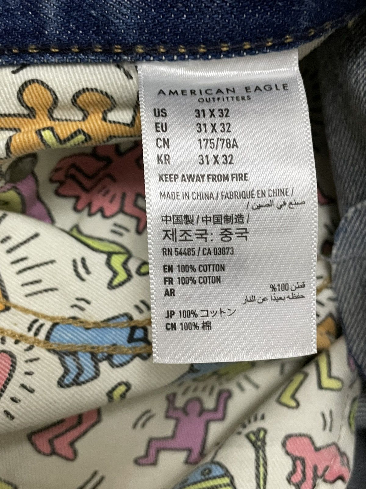 American Eagle Outfitters DESIGNER AMERICAN EAGLE X KEITH HEARING PATCHWORK BORO DENIM Size US 32 / EU 48 - 14 Thumbnail