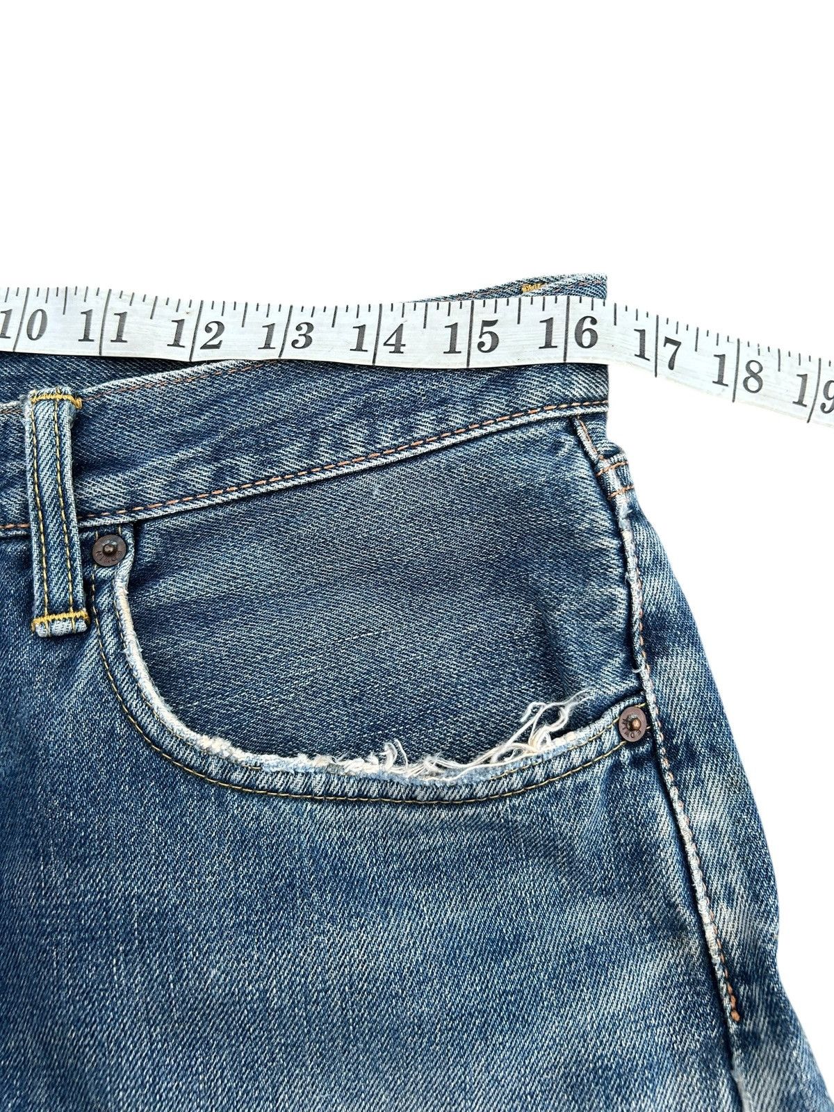 Kapital Vintage Edwin 505 Selvedge Thrashed Distressed Denim Jeans Size US 33 - 16 Thumbnail