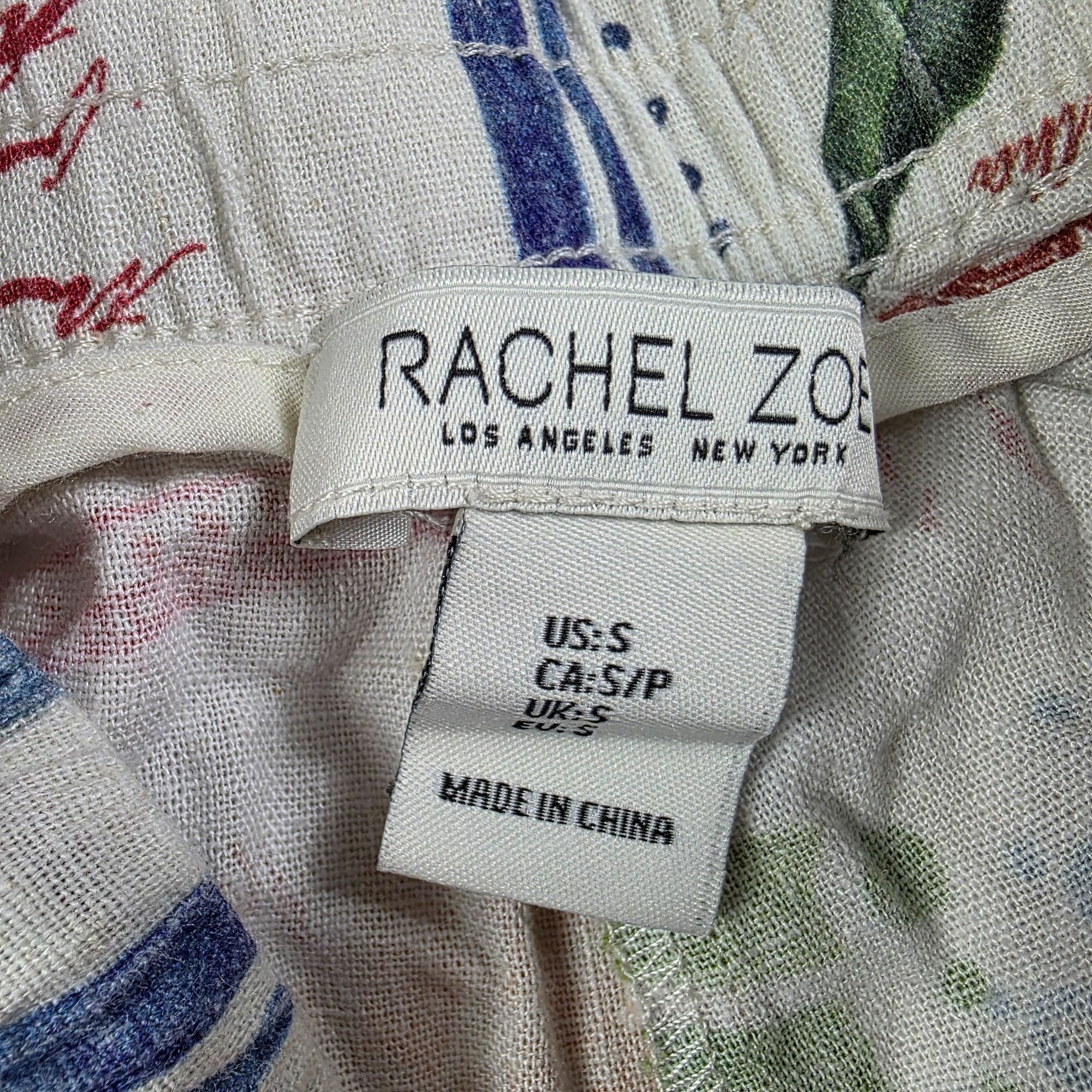 Rachel Zoe Rachel Zoe Womens Size Small White Patterned Pants Colorful Size 32" / US 10 / IT 46 - 4 Thumbnail