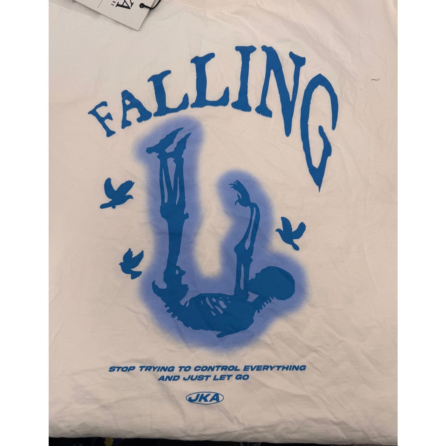 Other Men's JK Attire Falling White & Blue Cotton T-Shirt Size L Size US L / EU 52-54 / 3 - 1 Thumbnail