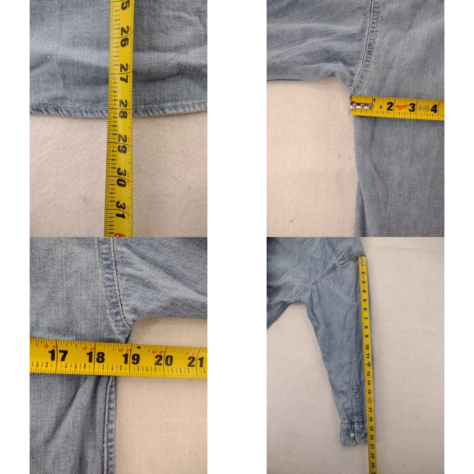 Denime VINTAGE EXP Jeans Denim Shirt Womens Small Long Sleeve Button Front Pockets Size S / US 4 / IT 40 - 9 Thumbnail