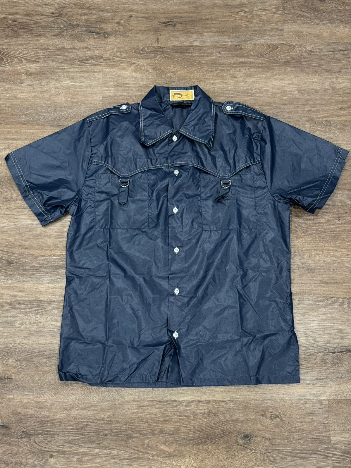 Vintage Vintage 60s Contrast Stitch Utility Shirt - Navy Tactical Size US M / EU 48-50 / 2 - 1 Thumbnail
