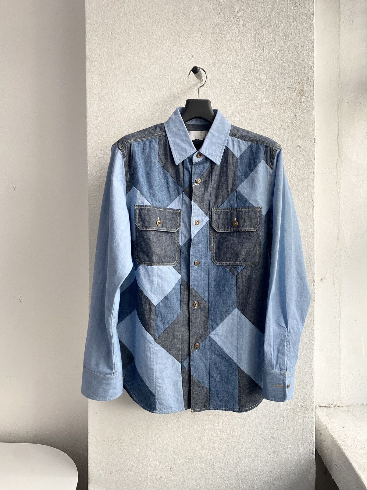 Comme des garcons GANRYU indigo Patchwork denim shirts
