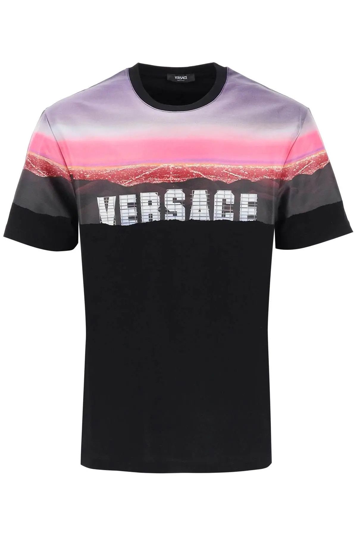 image of O1S22I1N0124 Versace Hills T-Shirt In Black, Men's (Size XL)