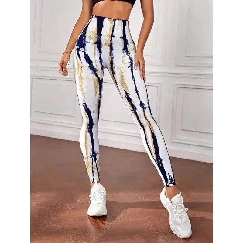 Seamless Tie Dyed Lightning Leggings Sexy Yoga Leggings