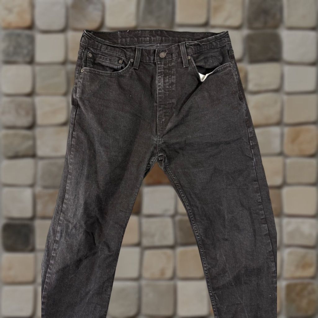 Levi's VINTAGE Levi’s 505 Jeans Mens 36x32 Black Denim Straight Leg Stretch 5-Pocket Design Streetwear 505 Model Mens Jeans Size US 36 / EU 52 - 1 Thumbnail