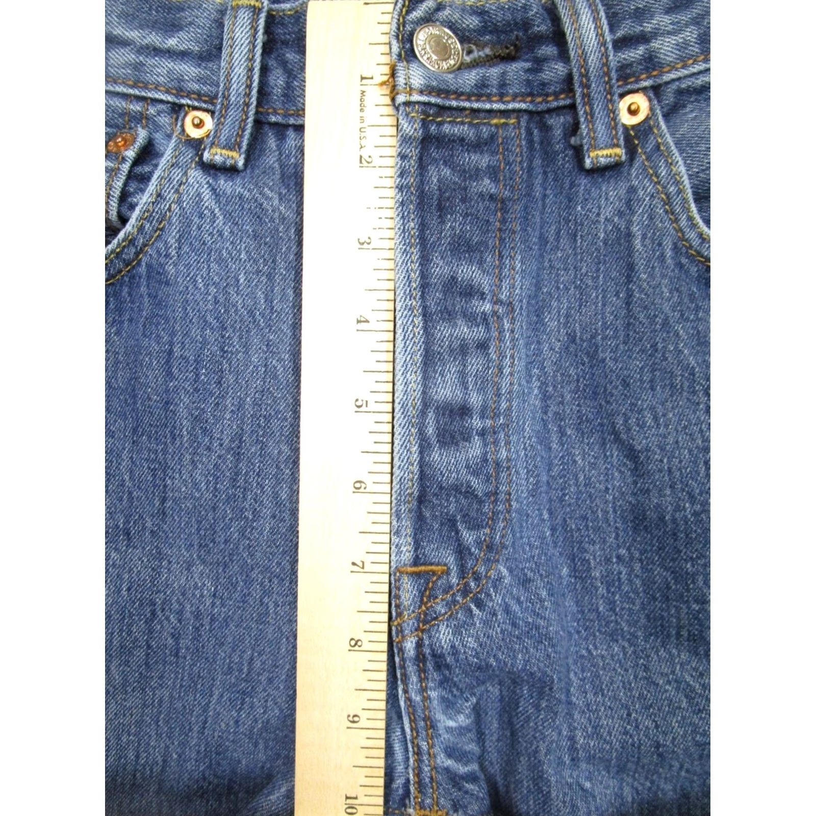 Levi's Levi's 501 Jeans Men 30x30 Blue Button Fly Regular Fit Denim Pant Dark Wash Size US 30 / EU 46 - 7 Thumbnail