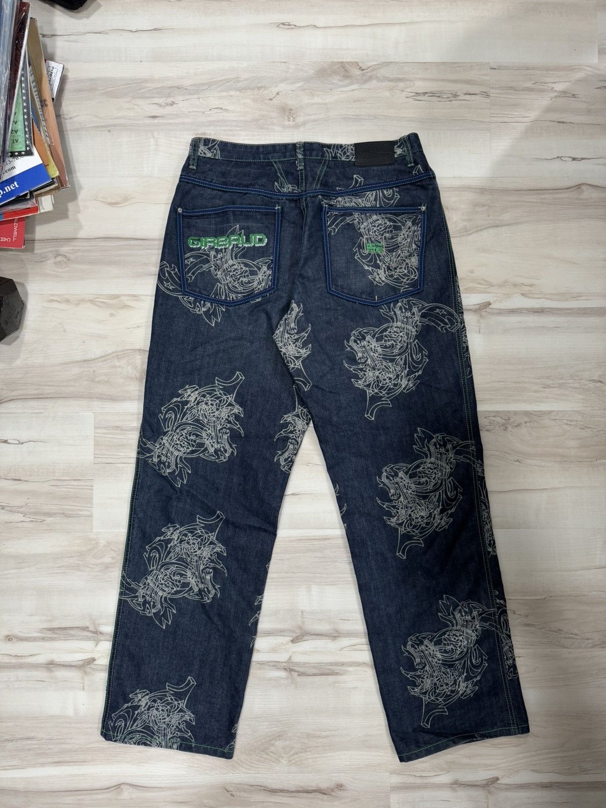 Marithe + Francois Girbaud Girbaud Laser Print Denim (Blue/Multi) Size US 34 / EU 50 - 2 Thumbnail