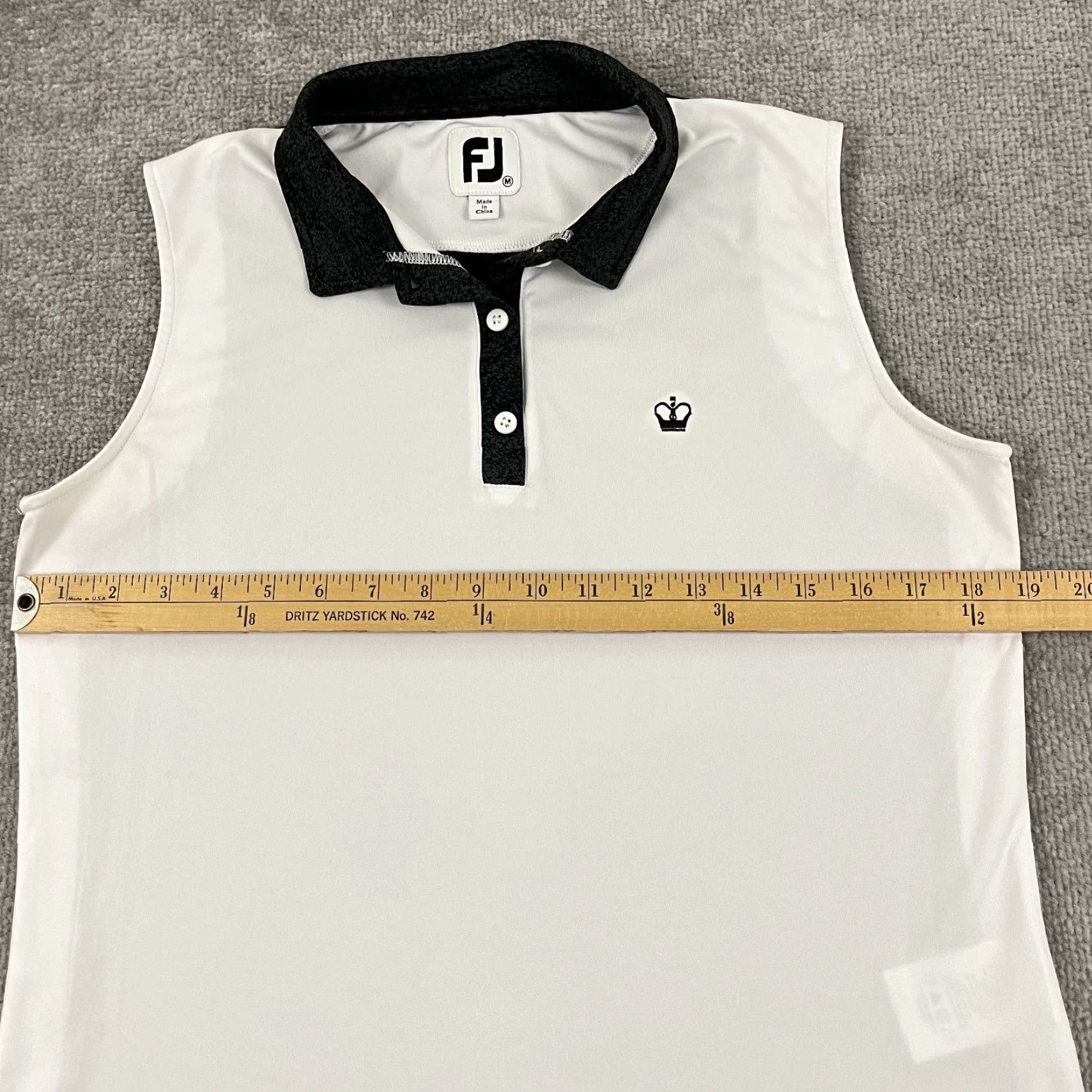 Footjoy FootJoy Polo Shirt Womens M White Sleeveless Tank Kings Creek CC Crown Gray Size M / US 6-8 / IT 42-44 - 5 Thumbnail