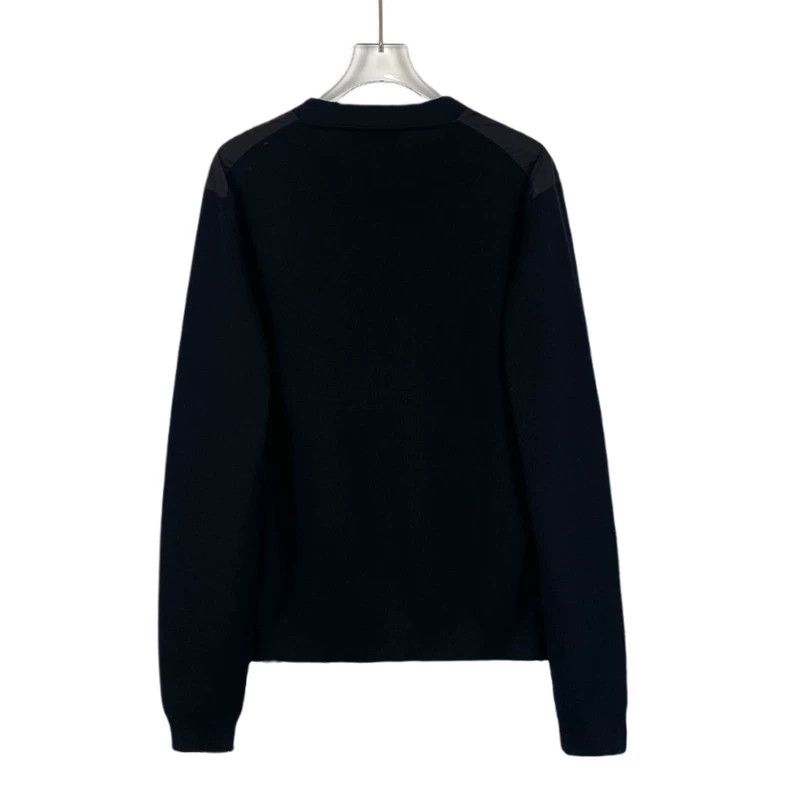 Prada PradaBlack stitching wool V-neck long-sleeved cardigan jack Size US M / EU 48-50 / 2 - 2 Thumbnail