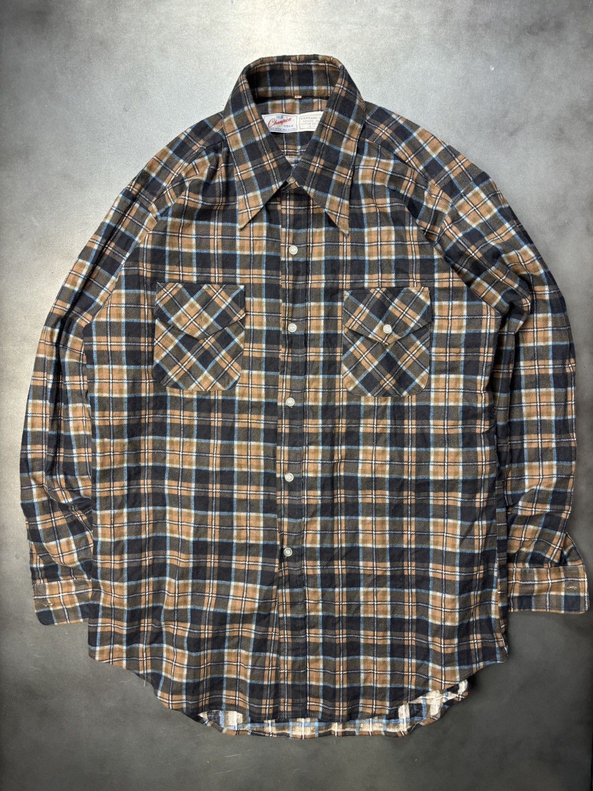 Champion × Vintage Vintage Champion Flannel Shirt 1970s 1980s Easy Rider Plaid Size US M / EU 48-50 / 2 - 1 Thumbnail