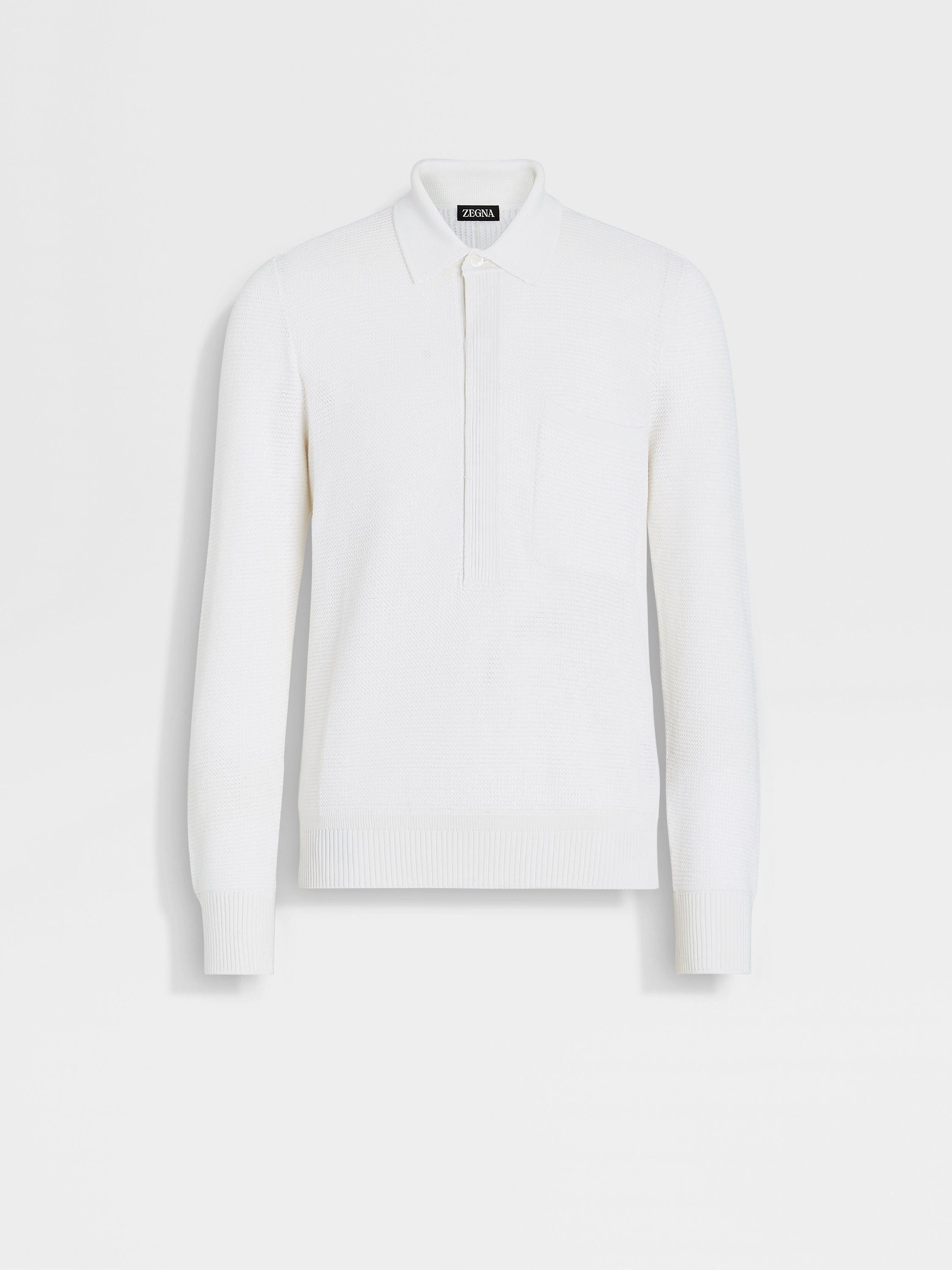 Ermenegildo Zegna o1s1rm0225 RUDD6 Polo Shirt in White Size US M / EU 48-50 / 2 - 1 Thumbnail