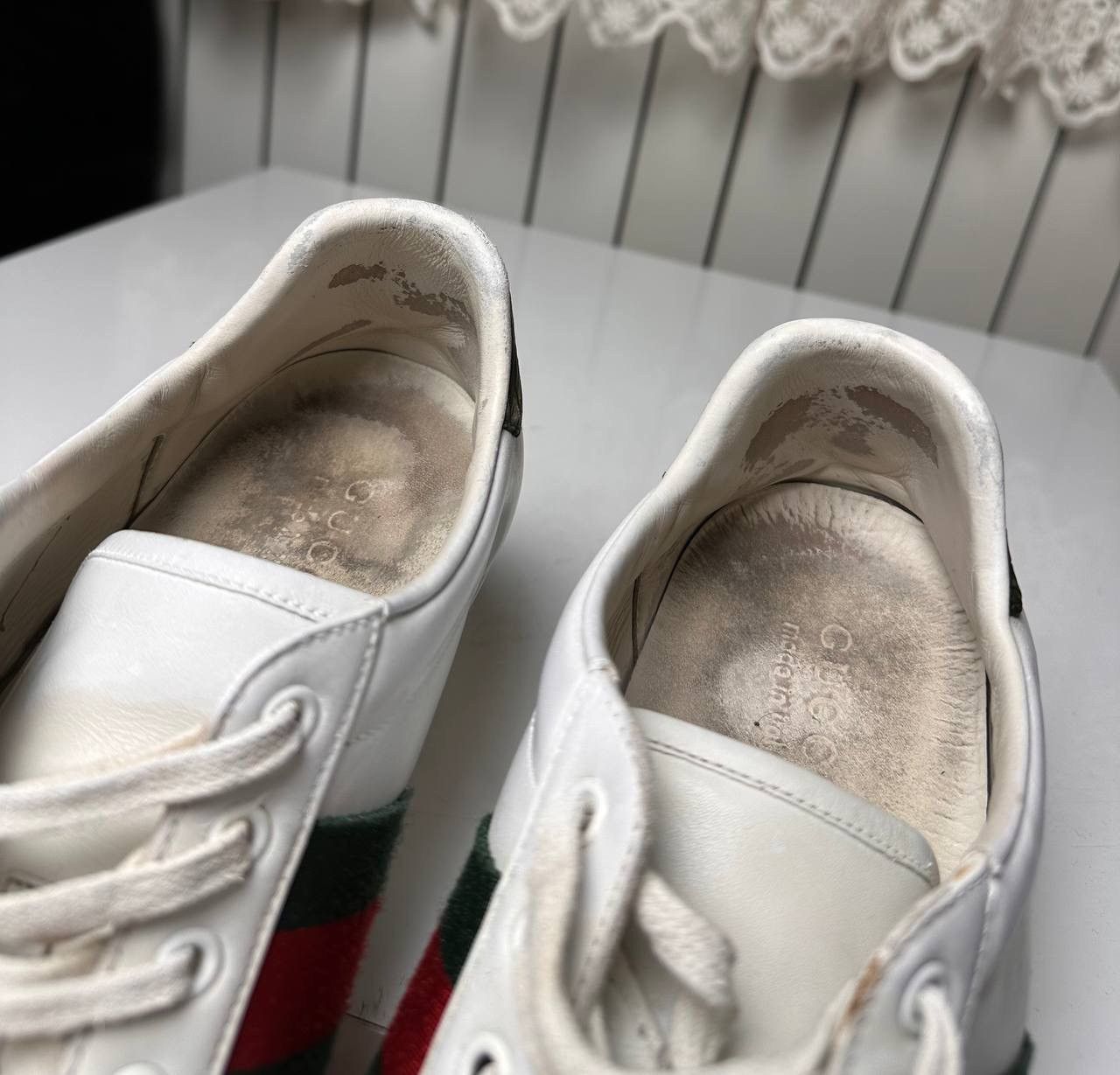 Gucci Rare Gucci Ace Classic White Leather Low Top Sneakers Stripe Size US 8 / EU 41 - 19 Thumbnail