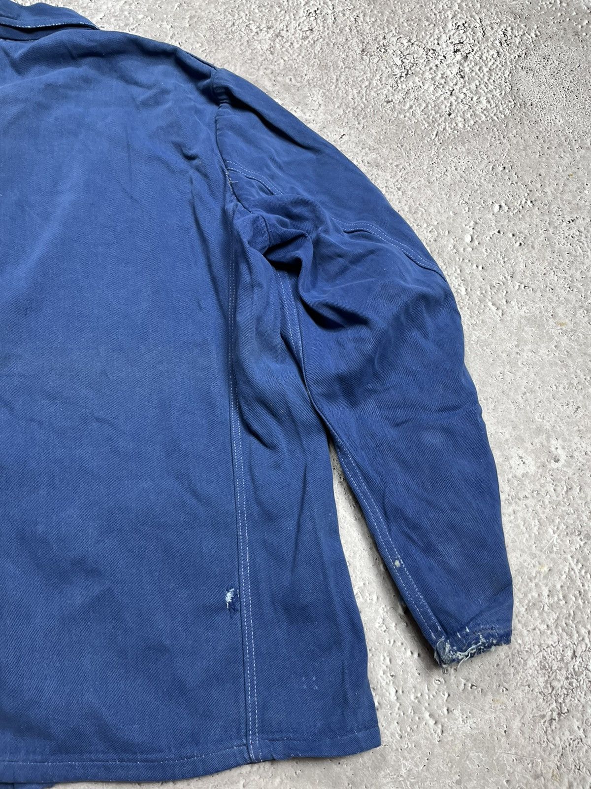 Other Vintage Workwear Distressed French Chore Jacket Blue Canvas Size US M / EU 48-50 / 2 - 16 Thumbnail