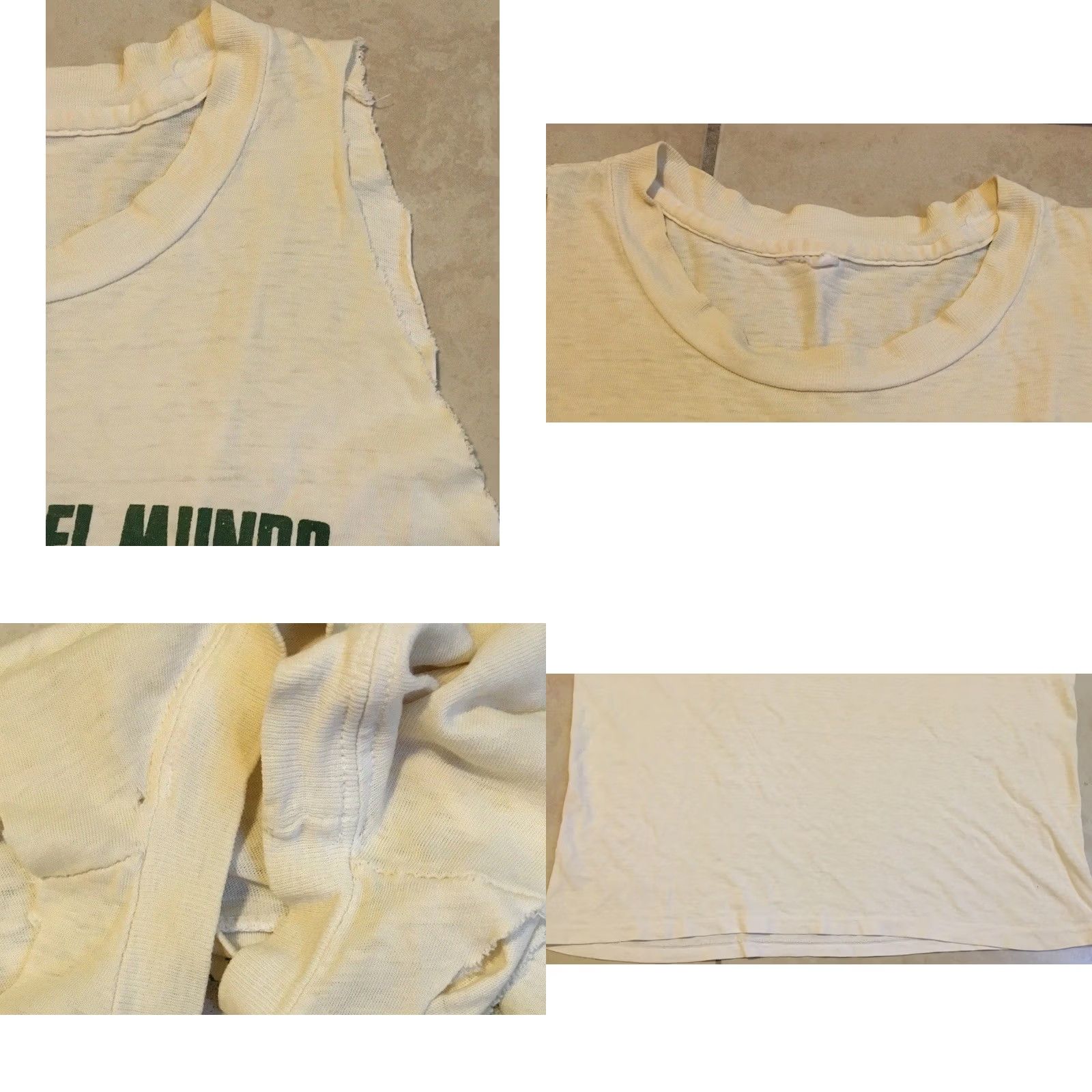 Vintage VINTAGE Costa Rica Dollar Bill Thrashed Faded Cut Off Shirt S Money Bank Art Grunge T-Shirt Men White 80s Rock Surf Punk Retro 80s Mens S Clay Size US S / EU 44-46 / 1 - 9 Thumbnail