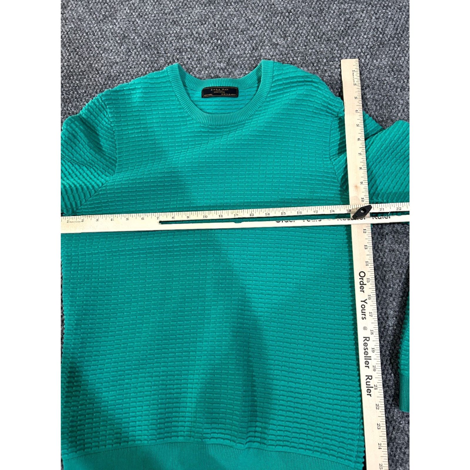 Zara Zara Sweater Men XL Green Knit Crewneck Pullover Textured Zipper Casual Winter Fall Size US XL / EU 56 / 4 - 4 Thumbnail