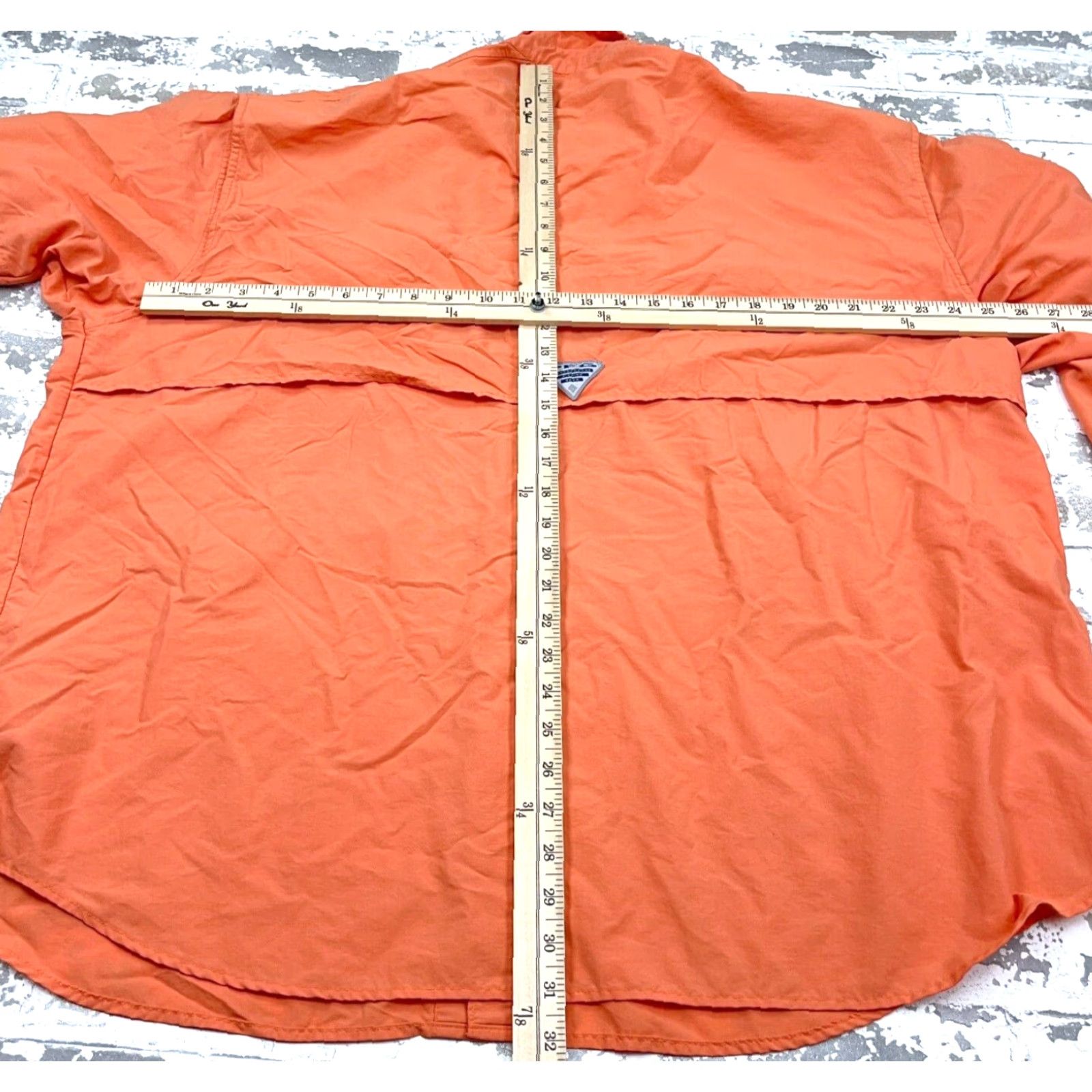 Vintage Columbia Shirt Men 2X Orange Button-Up Omni Shade Performance Tactel Nylon PFG Long Sleeve Casual Travel UV Size US XXL / EU 58 / 5 - 7 Thumbnail
