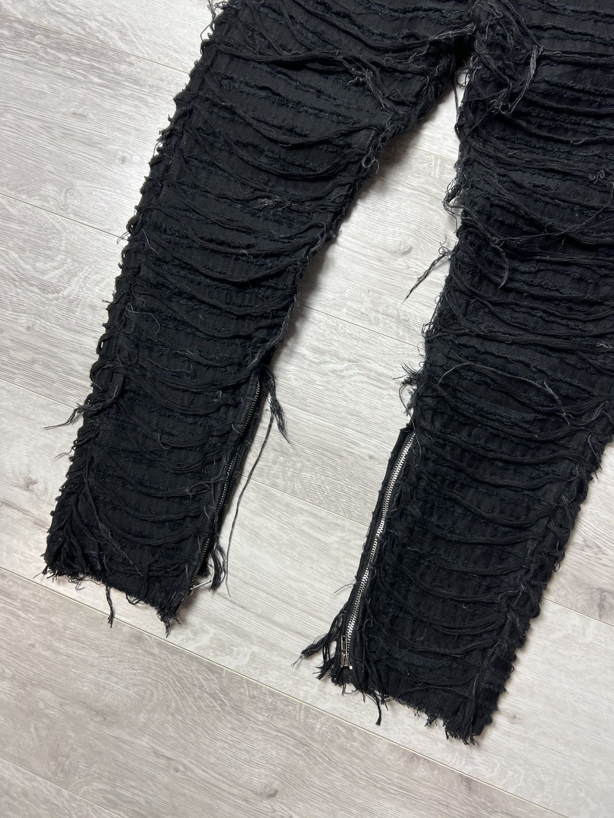 Japanese Brand Supermade Destroyed AMIRI Style Distressed Zipper Jeans Size US 30 / EU 46 - 4 Thumbnail