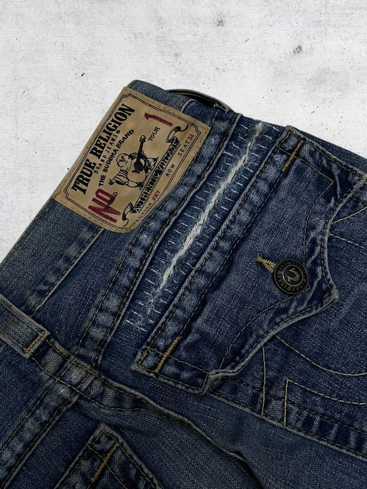 True Religion VINTAGE TRUE RELIGION DESIGNER RIPPED FAMOUS FLARED DENIM Size US 31 - 15 Thumbnail