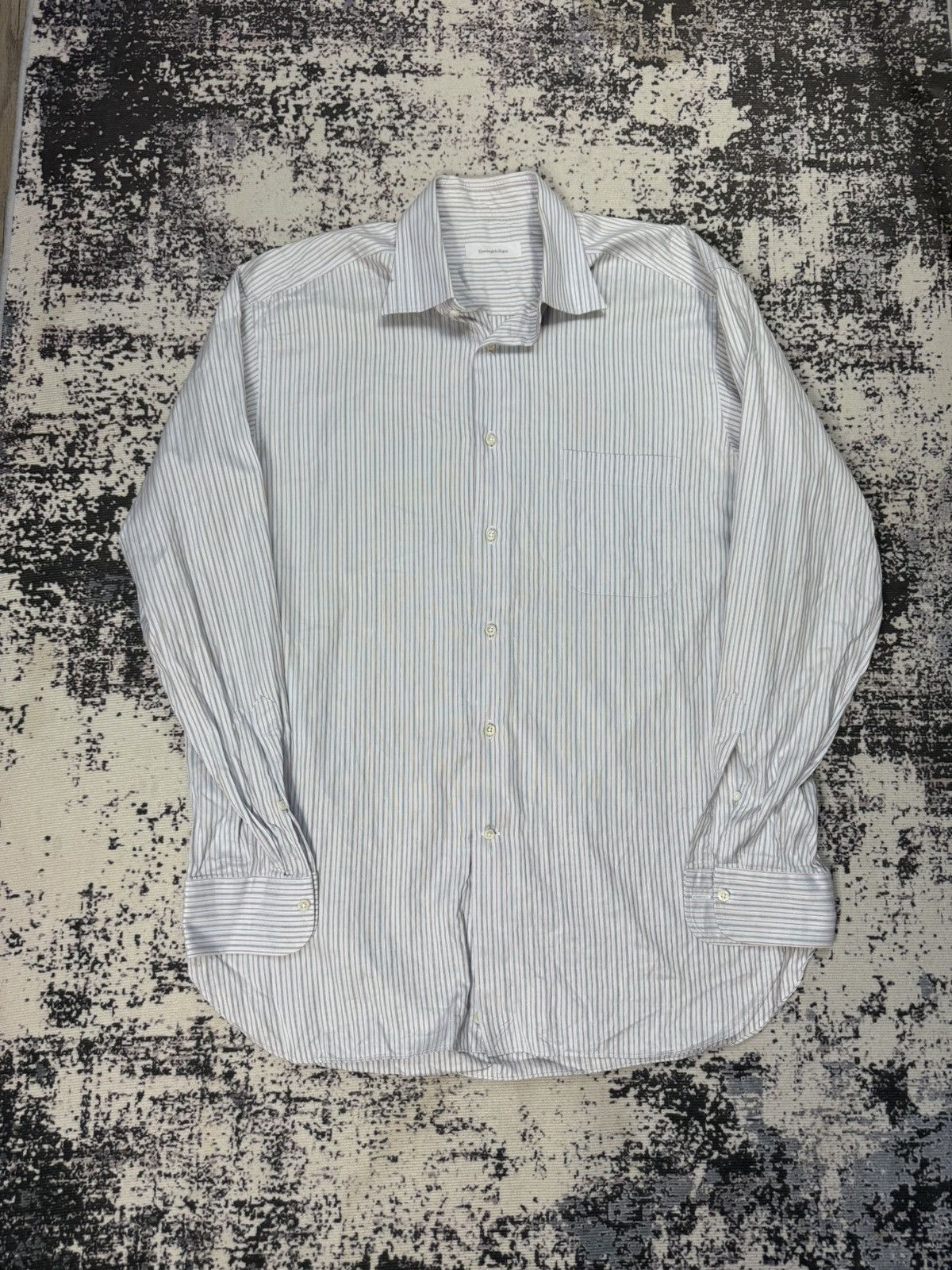 Ermenegildo Zegna Ermenegildo Zegna Shirt Blue Size M striped Size US M / EU 48-50 / 2 - 1 Thumbnail