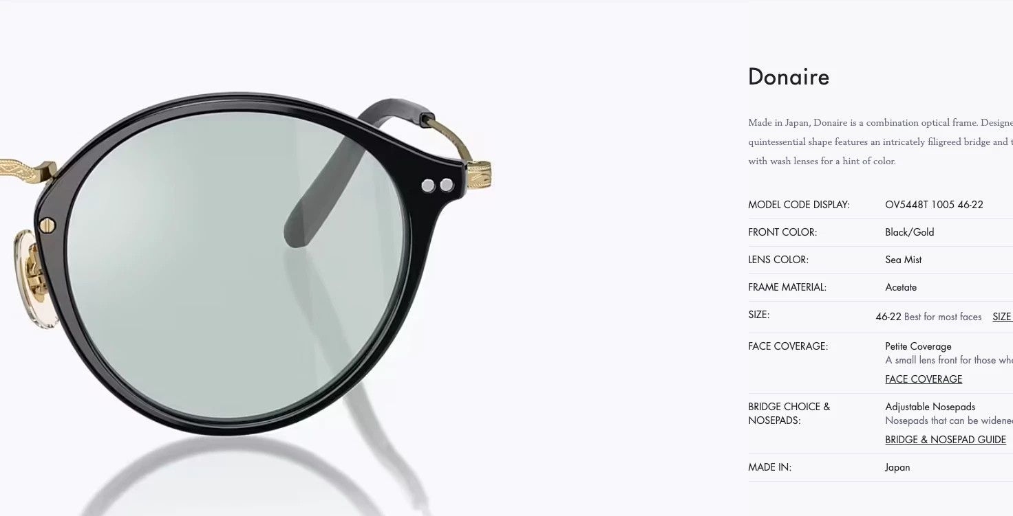 Oliver Peoples OLIVER PEOPLES DONAIRE 46mm Optical Size ONE SIZE - 9 Thumbnail