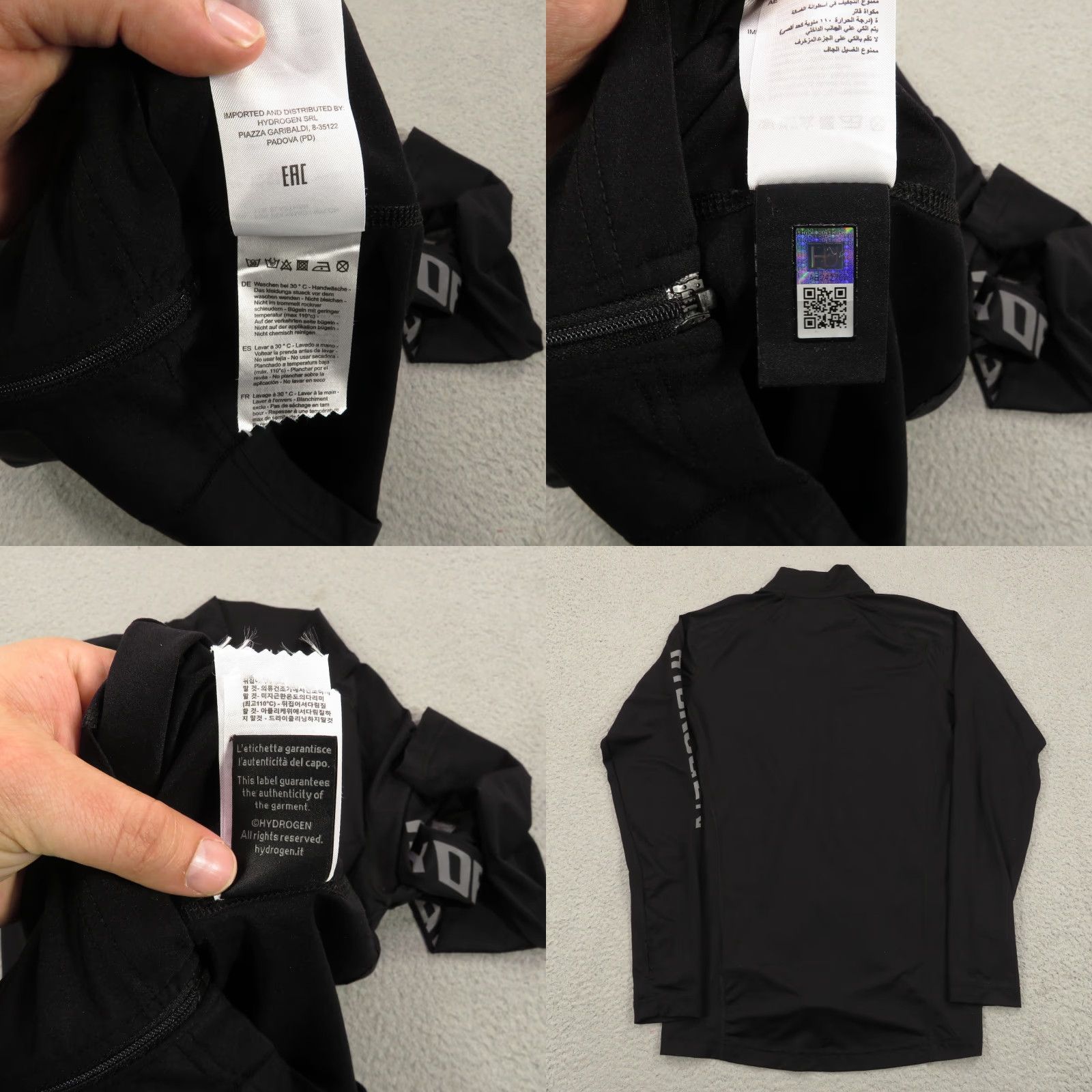 HYDROGEN Hydrogen Tennis Top Women XL Black Full Zip Up Compresion Long Sleeve Shirt Golf Size XL / US 12-14 / IT 48-50 - 8 Thumbnail