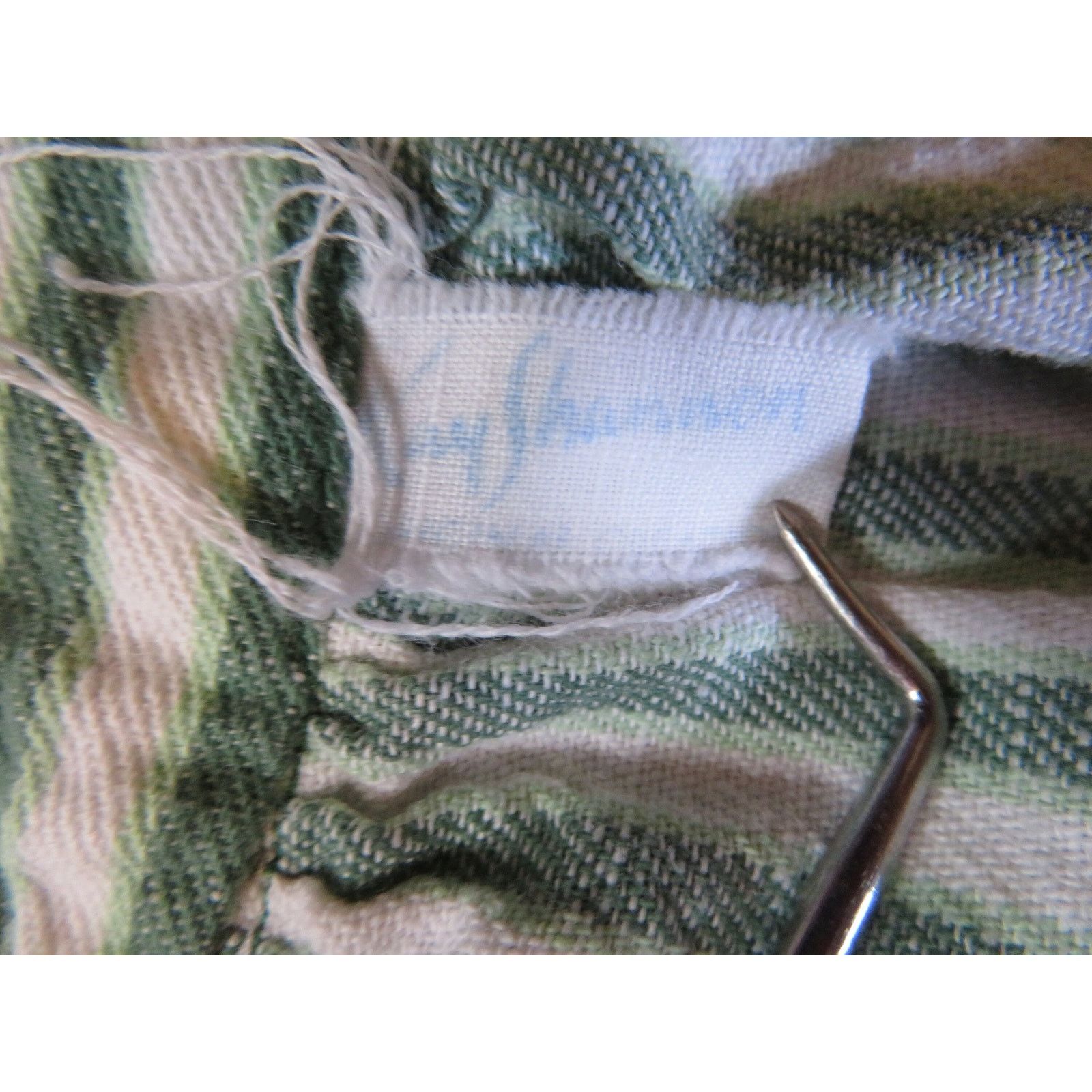 Other Kay Shannon Waitress Apron Green White Striped 1940s50s Size 28 - 3 Thumbnail