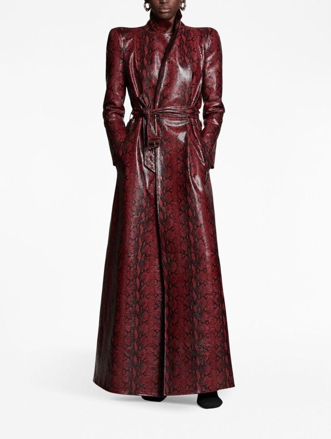 Balenciaga o1bcso1str1225 Snake Round Shoulder Trench Coat Multicolor Size M / US 6-8 / IT 42-44 - 3 Thumbnail