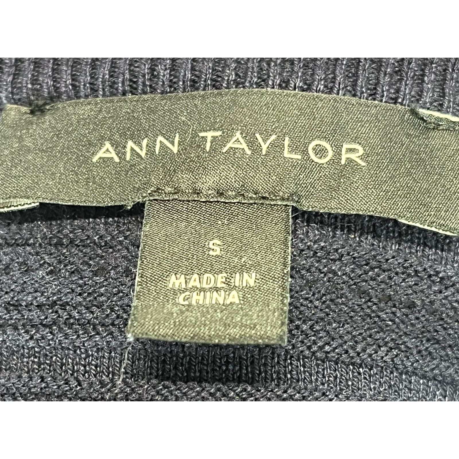 Ann Taylor Ann Taylor Women's Navy Blue Silk Blend Sweater Crew Neck Long Sleeve Small Size S / US 4 / IT 40 - 6 Thumbnail