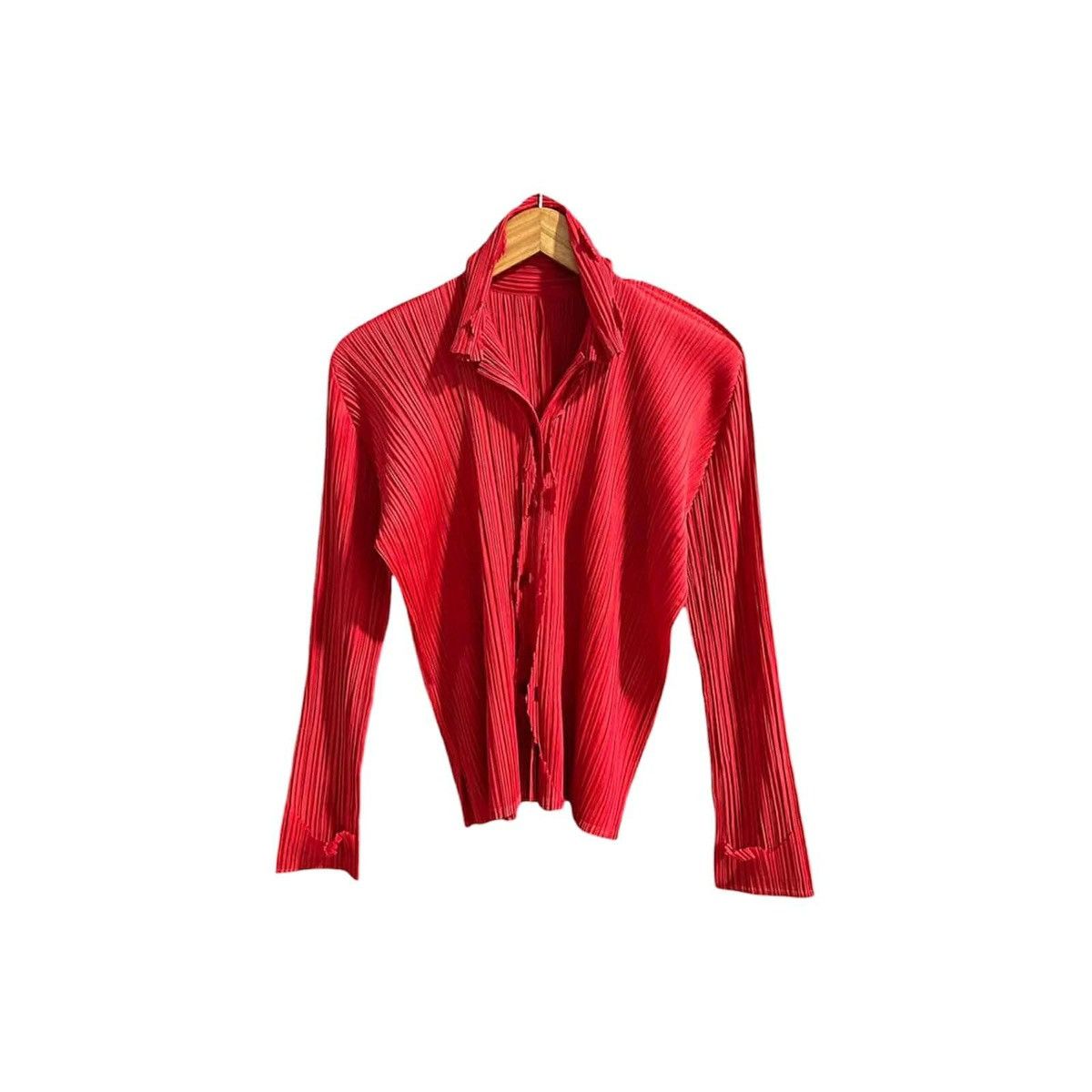 Issey Miyake × Japanese Brand × Pleats Please Issey Miyake 🔥Rare Issey Miyake Pleats Please Button Up Long Sleeve Shirt Size US M / EU 48-50 / 2 - 12 Thumbnail