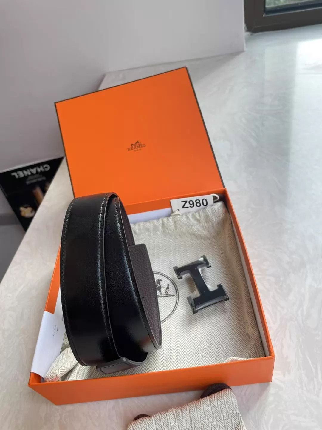 Hermes HERMÈS Reversible Belt 3cm B Stamp 108cm New Size ONE SIZE - 3 Thumbnail