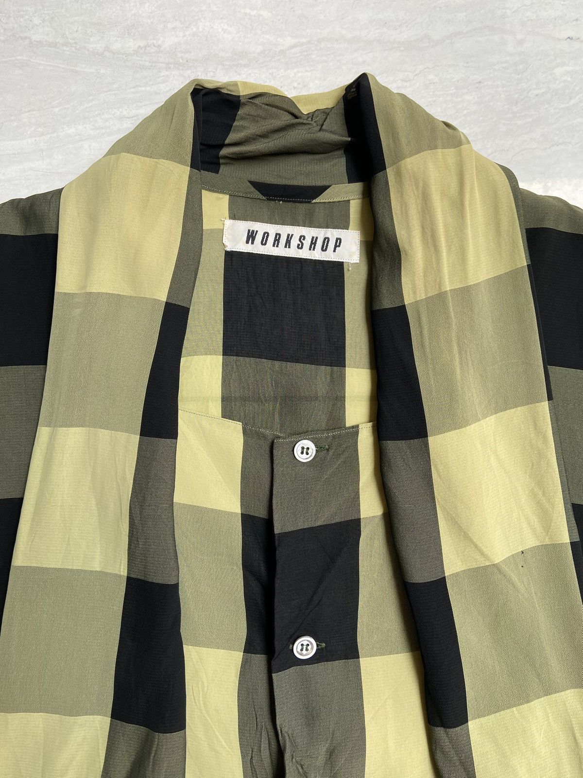 Designer × Japanese Brand × Yohji Yamamoto WORKSHOP Plaid Shirt Size US L / EU 52-54 / 3 - 4 Thumbnail