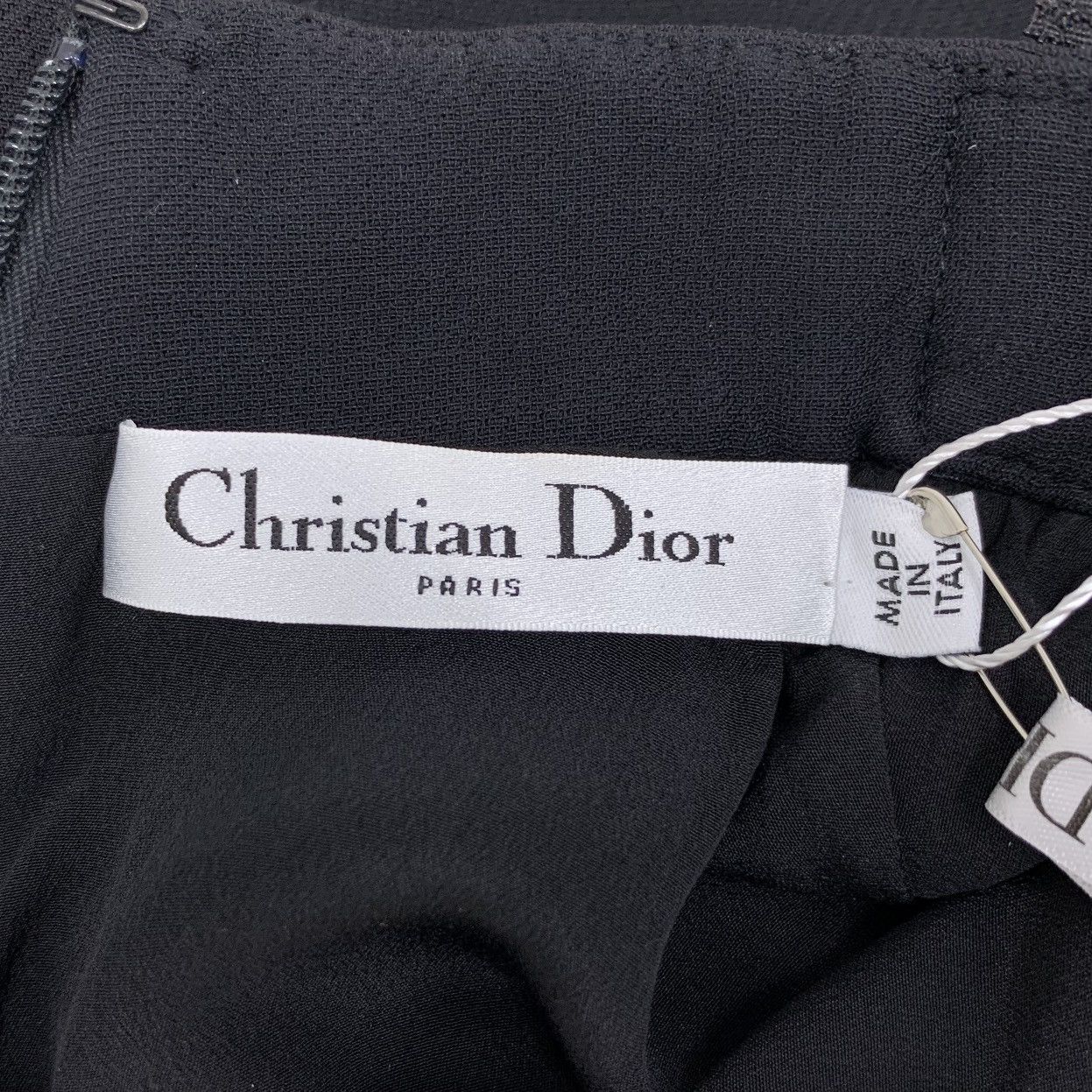 Dior Christian Dior Black Bee Wool Zip Sleeveless Dress K26WX Size XS / US 0-2 / IT 36-38 - 6 Thumbnail