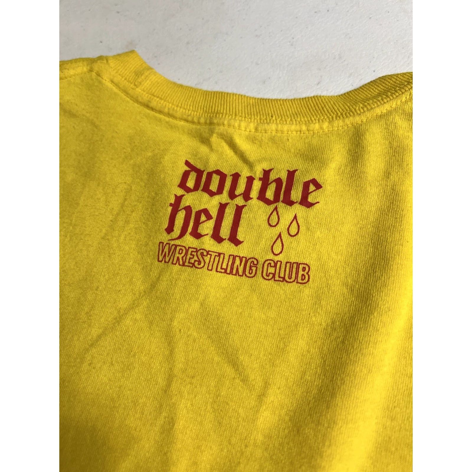 Vintage Nance Warner Yellow T-Shirt Wrestling Lariat Vintage Style Short Sleeve Crew Neck Mens L Yellow Solid Graphic Size US L / EU 52-54 / 3 - 7 Thumbnail